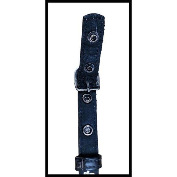 BED|STU Leather Belt 2 Snap Metal Buckle Strap Perforated Dot Gunmetal Large - Picture 7 of 11